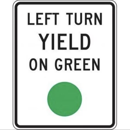 Accuform INTERSECTION SIGN LEFT TURN YIELD ON FRR477DP
